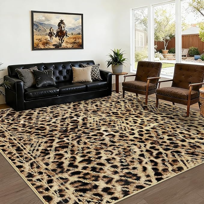 BESTSWEETIE Area Rug 6x9 Rug Machine Washable Non-Slip Low Pile Print Pattern by BESTSWEETIE