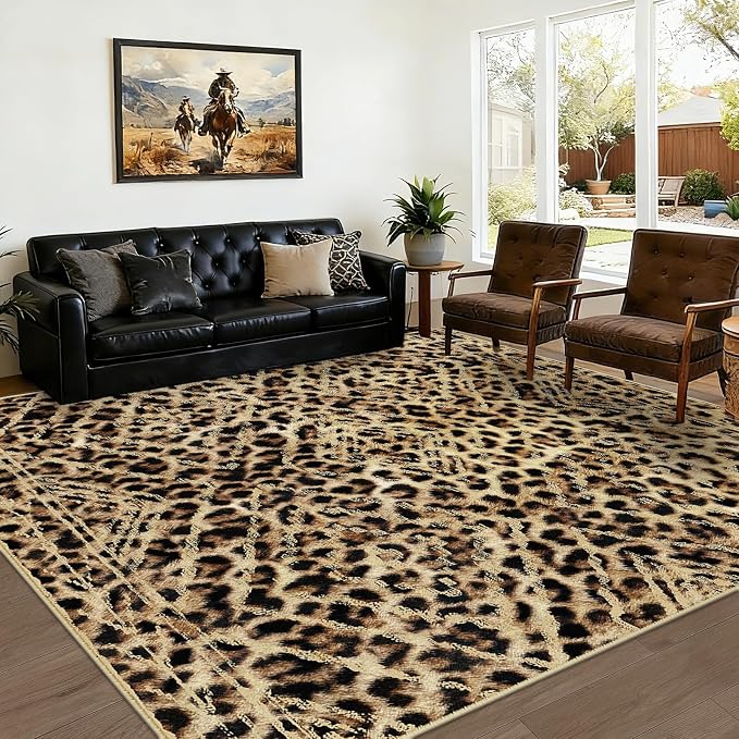 BESTSWEETIE Area Rug 8x10 Rug Machine Washable Non-Slip Low Pile Print Pattern by BESTSWEETIE