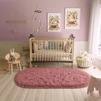 LOCHAS Bedroom Rug 2.6' x 5.3', Blush Fluffy Shaggy Area Rug - Image 5