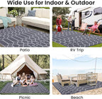 Smiry Outdoor Rug 8x10 ft, Waterproof Reversible Plastic Straw Rugs, Boho - Image 8
