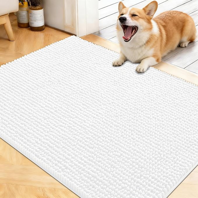 OLANLY Dog Door Mat for Muddy Paws 40x32, Ultra Absorbent Chenille Mud Doormat by OLANLY