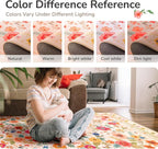 3x5 Area Rugs for Living Room Vacuum-Friendly Machine Washable Area Rug Flower - Image 5