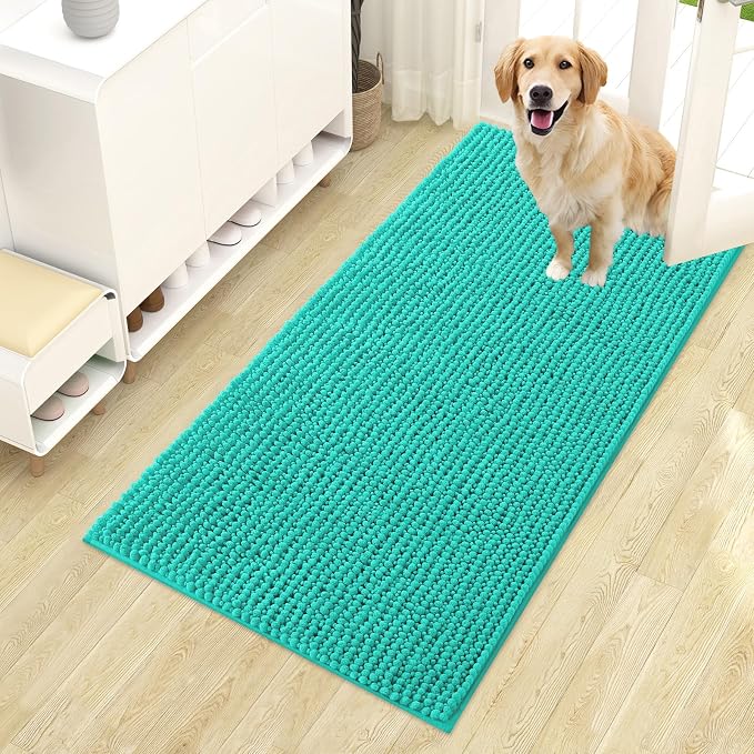 OLANLY Dog Door Mat for Muddy Paws 44x24, Ultra Absorbent Chenille Mud Doormat by OLANLY