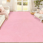 Pauwer Pink Area Rug for Girls Bedroom 8x10 Soft Fluffy Non Slip Machine by Pauwer