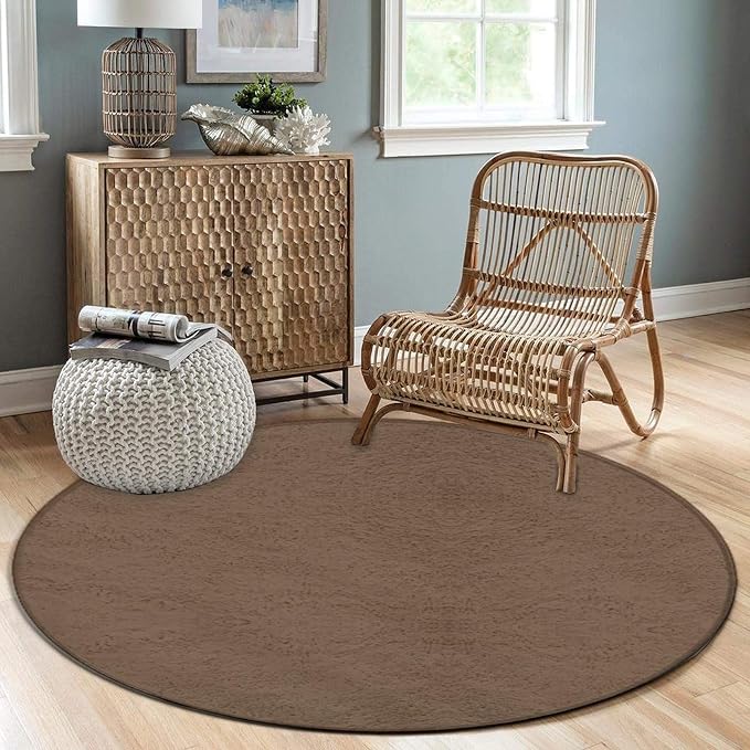 Machine Washable Modern Round Area Rug, Room Sofa Yoga Soft Round Carpet - Image 3