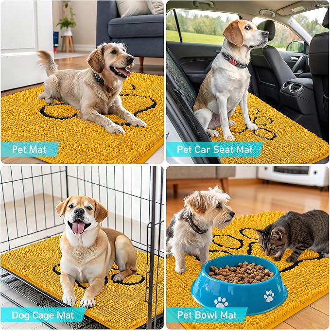 OLANLY Dog Door Mat for Muddy Paws 30x20, Paw Print Design, Absorbs Moisture - Image 7