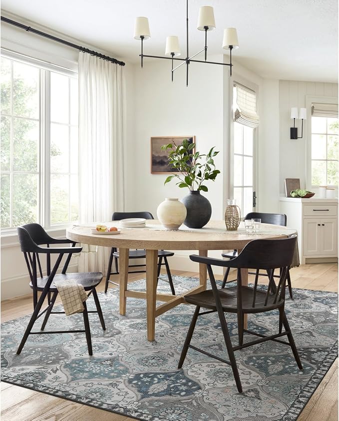Lahome Moroccan Washable Area Rug 6x9, Ultra-Thin Large Living Room Rugs - Image 3