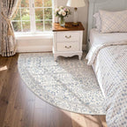 jinchan Zenith Corner Rug 5x5 Area Rug Floral Soft Aesthetic Rug Non-Slip Low - Image 8