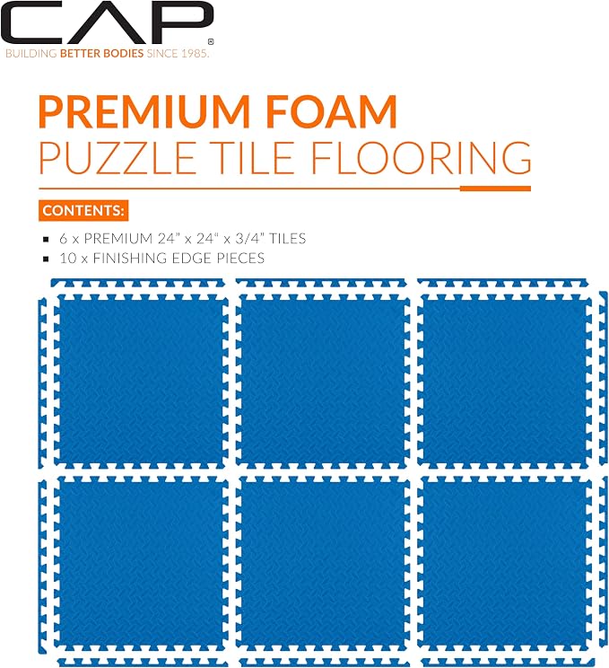 CAP Puzzle Exercise Mats | 3/4” Thick EVA Interlocking Foam Tiles - Image 2
