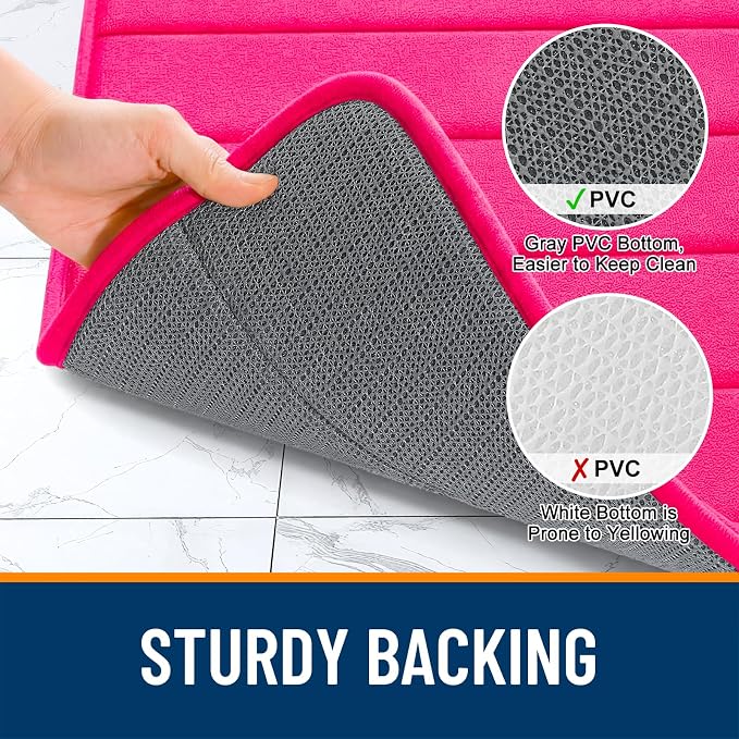 OLANLY Memory Foam Bath Mat 40x32, Super Soft Absorbent Bathroom Rugs, Quick Dry - Image 7