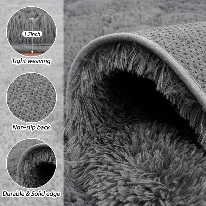 5x7 Fluffy Fuzzy Area Rug for Living Room Bedroom, Ultra Soft Rugs for Living - Image 5