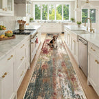 RELEANY Washable Area Rugs 2'6"x12 Non-Slip Modern Abstract Soft by RELEANY