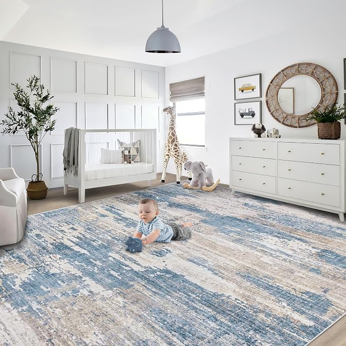 XLUEZ 9x12 Area Rug for Living Room, Washable Modern Abstract Large Area Rug - Image 6