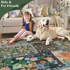 LIVEBOX 5x7 Washable Rug for Living Room, Soft Patchwork Dark Brown Rugs for - Image 6