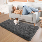 YJ.GWL Fluffy Runner Rugs for Bedroom Living Room Soft Shag Rug 2x6 Feet - Image 4