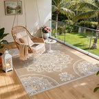 Pauwer Waterproof Outdoor Rug 8x10, Reversible Plastic Straw Patio Camping Rug - Image 6
