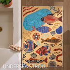jinchan 2x3 Coastal Area Rug Kids Washable Fun Rug Colorful Ocean Fish Small - Image 2