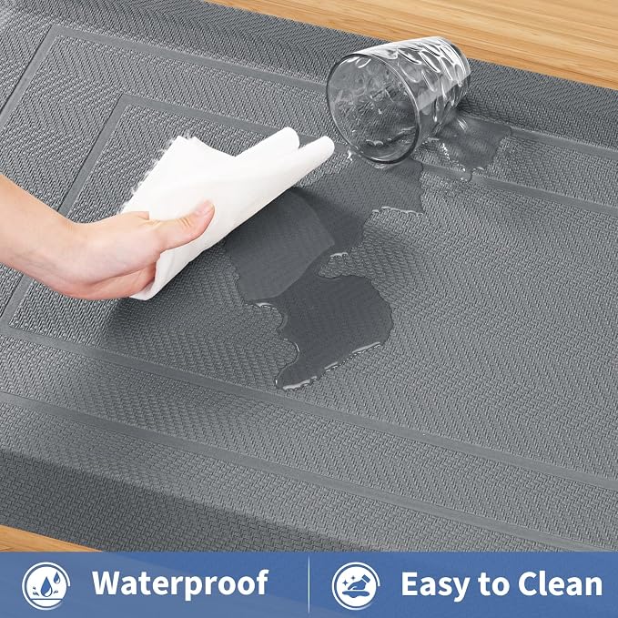 UKISS 9/10"" Extra Thick Cushioned Anti Fatigue Kitchen Mat, Waterproof High - Image 5