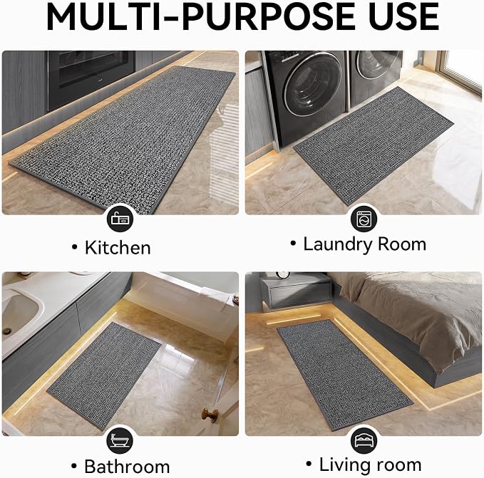 Kitchen Rugs and Mat Non Slip Washable, Super Absorbent Kitchen Mats - Image 8