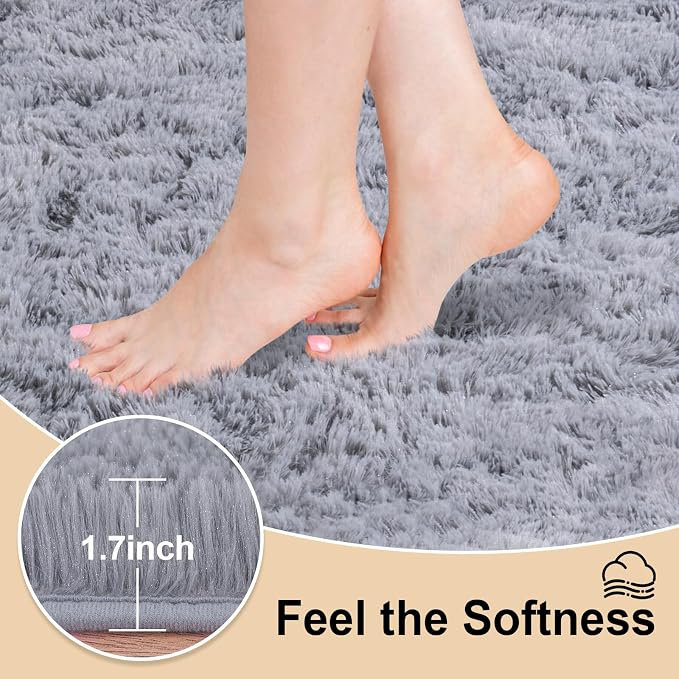 Mugorn 2x3 Rugs for Bedroom, Fluffy Area Rugs for Living Room, Soft Shag Kids - Image 3
