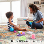 Lahome Moroccan 5x8 Area Rug, Ultra-Thin Washable Rugs - Image 7