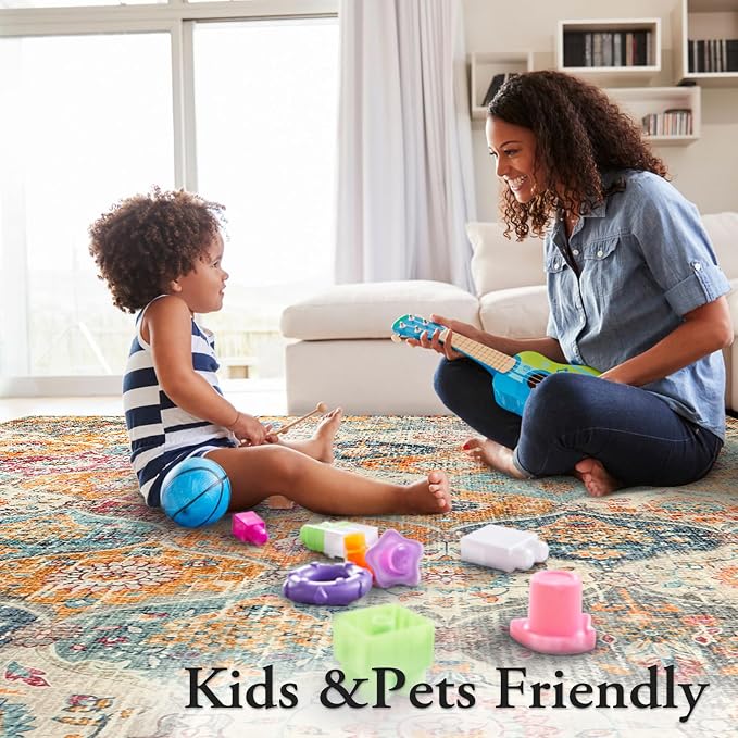 Lahome Moroccan Washable Area Rugs 9x12 Living Room, Soft 9x12 Area Rug - Image 6