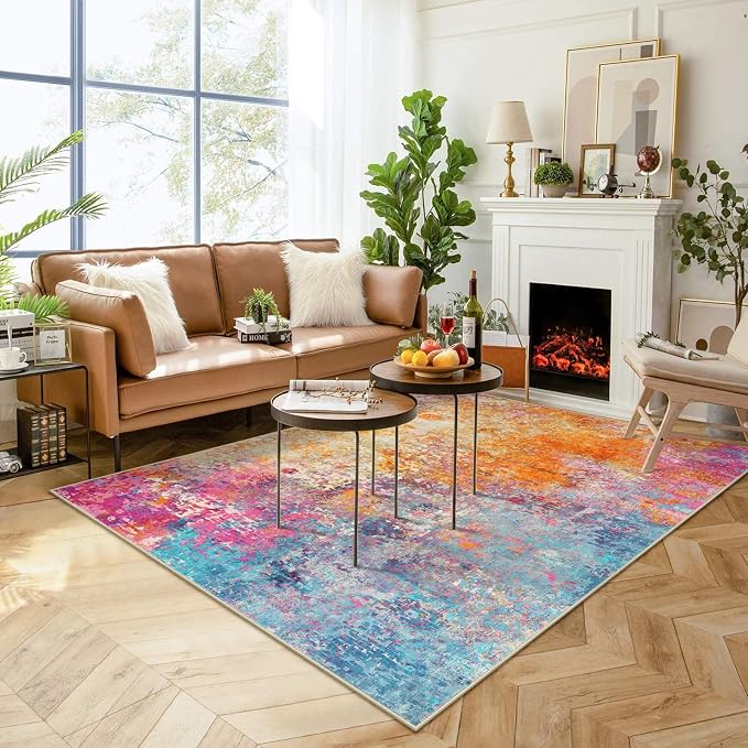 Lahome Modern Abstract Washable 6x9 Area Rugs - Image 8