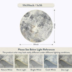 Lahome Modern Abstract Round Rug - 5Ft Grey Living Room Rugs Washable 5x5 - Image 2