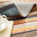 jinchan Round Rug 5ft Area Rug Modern Striped Rug Washable Rug Soft Large - Image 6