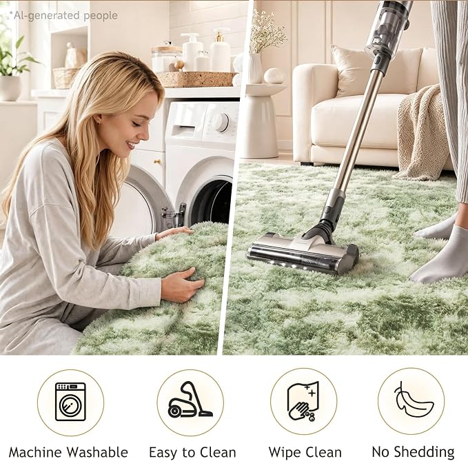Ophanie Green and White Area Rugs - Image 6