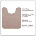 Bosap Toilet Rugs U Shaped Bathroom Rug, Machine Washable Non Slip Quick Dry - Image 2