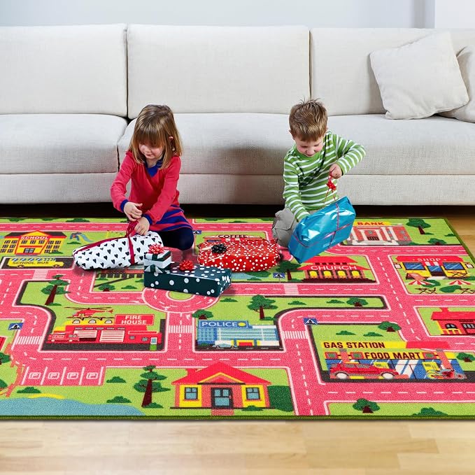 Kids Carpet Playmat Rug 59"x39.4", Car Rug - Image 3