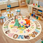Round ABC Rug for Kids Playroom - 4ft Preschool Rug Children Educational - Image 5