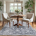 KILOCOCO Area Rug 4x6 Entryway Rug Washable Printed Vintage Floral Rubber - Image 9