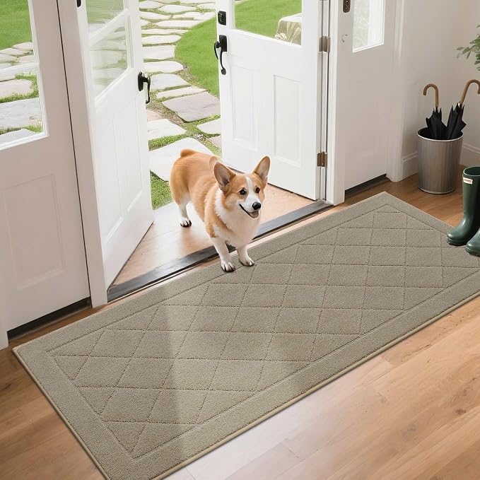 BEQHAUSE Dirt Trapper Door Mat 24" x 60", Doormat Non-Slip Entryway Rugs by BEQHAUSE