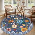 RELEANY Floral 8ft Area Rugs Washable Print Boho Cute Carpet Non Slip Flower - Image 9