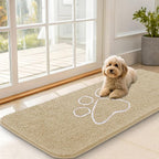 OLANLY Dog Door Mat for Muddy Paws 47x20, Paw Print Design, Absorbs Moisture by OLANLY