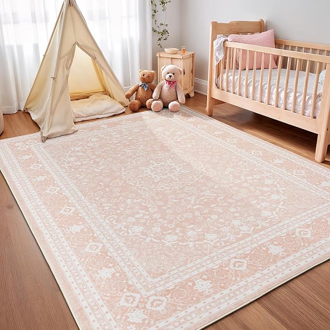 Lessymo 5x7 Area Rugs- Machine Washable Area Rugs, Super Soft Faux-Wool Area Rug - Image 3
