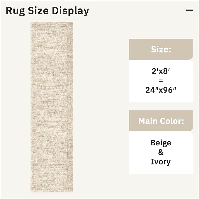 Soalmost Runner Rug 2'x8' Washable Non-Slip Runner Rugs - Image 4