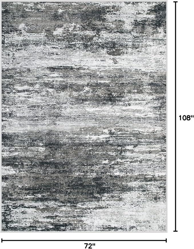 Washable Rug 6x9 Area Rugs for Living Room: Neutral Soft Rug Abstract Non Slip - Image 2