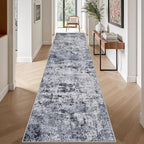 Washable Area Rug 3x14 Entryway Rug: Washable Modern Abstract Soft Thin Rug - Image 4