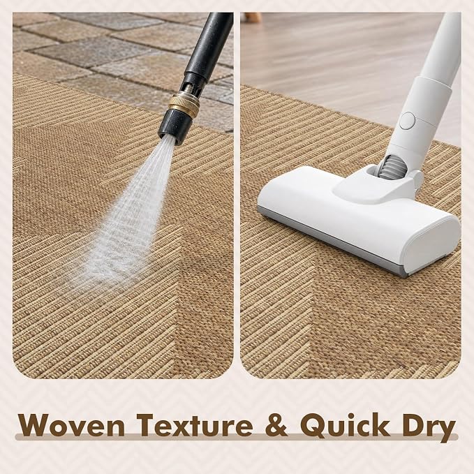 MontVoo-Outdoor Rug Carpet Patio Rug 4x6 ft Polypropylene Indoor Outdoor Rugs - Image 6