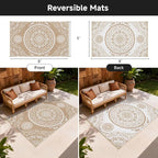 Pauwer Waterproof Outdoor Rug 5x8, Reversible Plastic Straw Patio Camping Rug - Image 2