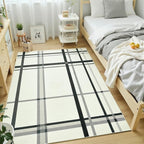 Terrug Plaid Area Rug for Bedroom, Soft Low Pile Stain Resistance Abstract by TerrugHomeDecor
