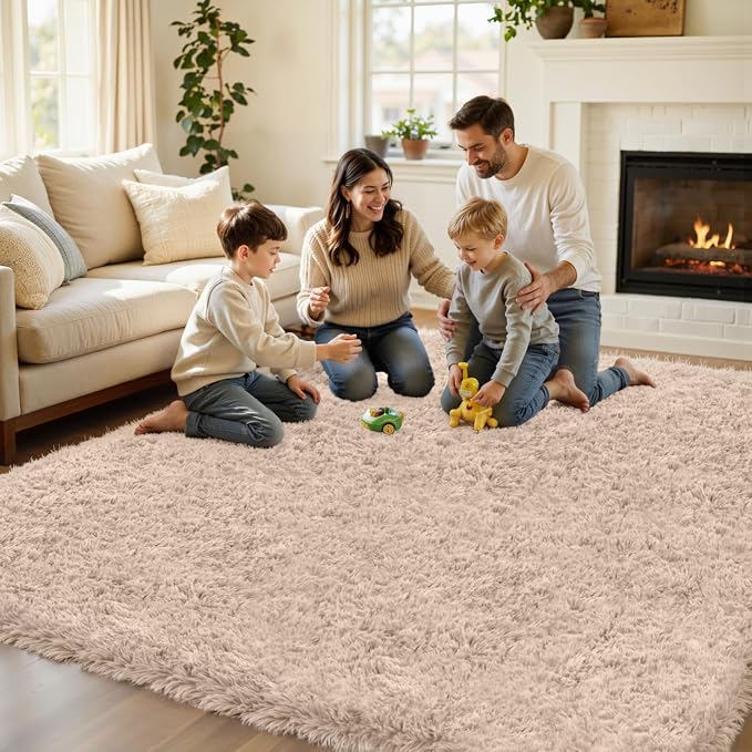 5x7 Area Rug for Living Room, Ultra Soft Fluffy Shag Rugs for Bedroom, Non-Slip - Image 5