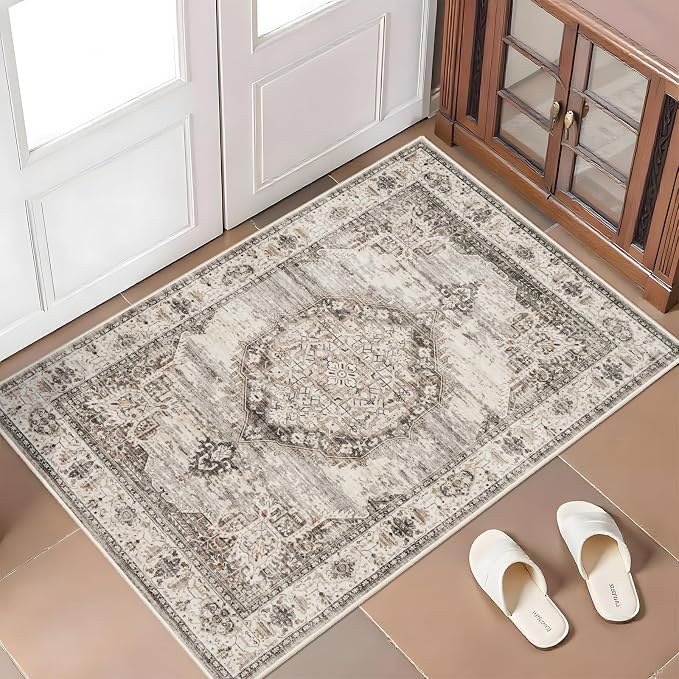 Washable Area Rugs 2x3 Entryway: Soft Ultra Thin Low Pile Mat Machine Washable - Image 7