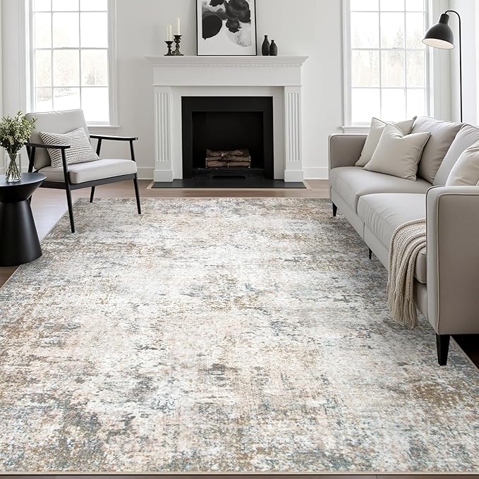 6x9 Area Rug Living Room Rug: Washable Modern Abstract Soft Thin Rug Indoor by FXRHLP