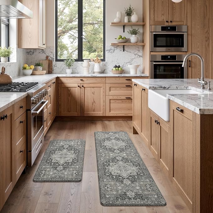 GENIMO Kitchen Mats for Floor 2PCs, Washable Anti Fatigue Mat for Cushioned - Image 5