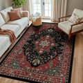 RELEANY Area Rugs 5'x8' Washable Non-Slip, Floral Vintage Distress Medallion by RELEANY