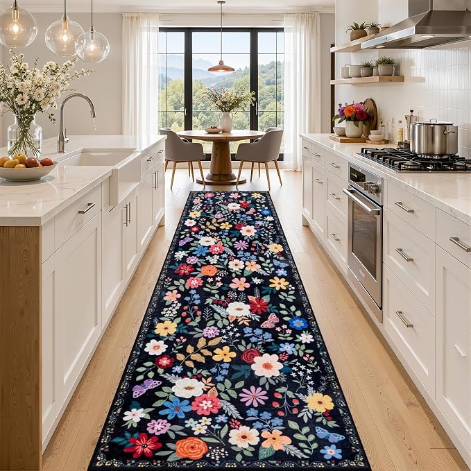 Runner Rug for Entryway: 2.6x14 Kitchen Rugs Non Slip Washable Ultra-Thin Soft by PLHXFRSoftAreaRugs